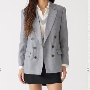 J. Crew Gray Blazer w/ Navy Buttons Size 2, EUC